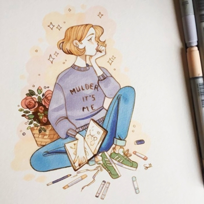 12张高清手绘漫画女生头像 适合当QQ头像的氛围感图