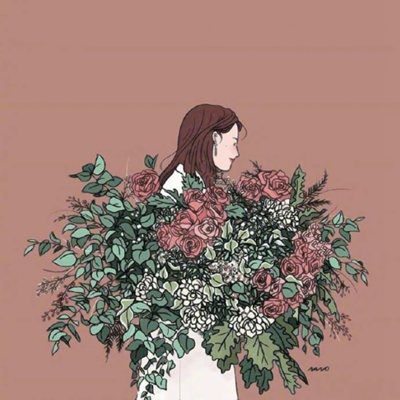 9张高清文艺风拿花动画女生头像 快来挑头像啦