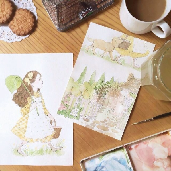 纸上手绘女生头像合集 34张超高清纸质手绘女头素材