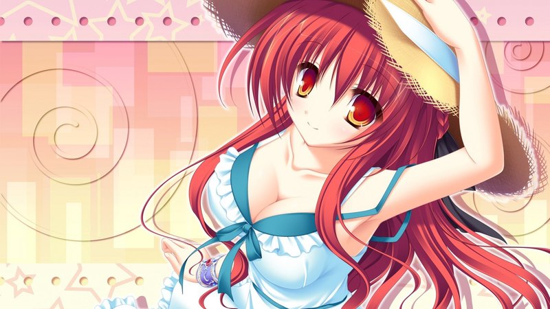 夏日动漫少女红风凯莲 77号高清壁纸