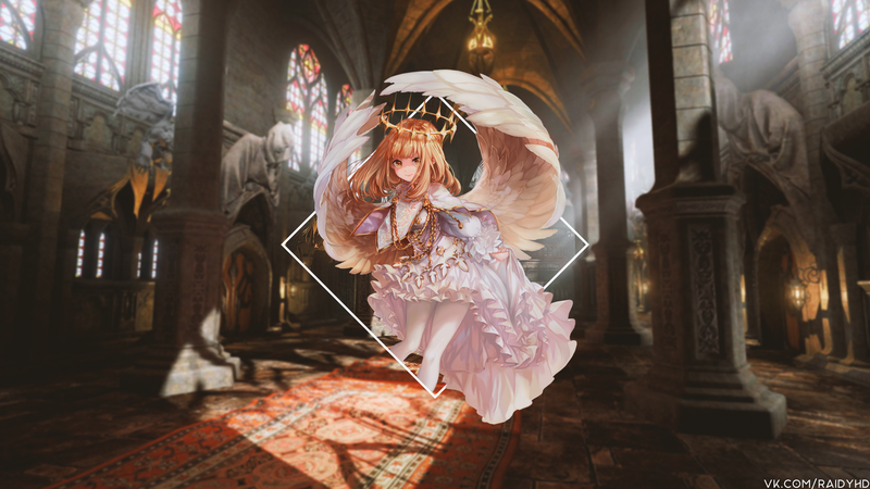 壁纸推荐：画中画风格二次元少女高清壁纸