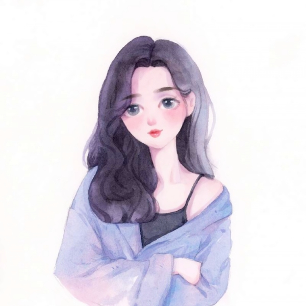 16张超好看的简约彩色手绘女生头像，高清质感拉满