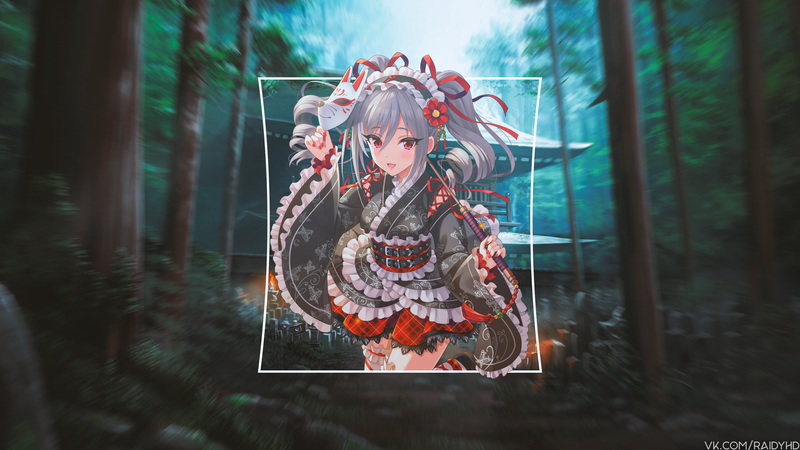 壁纸合集：画中画风格二次元少女高清壁纸