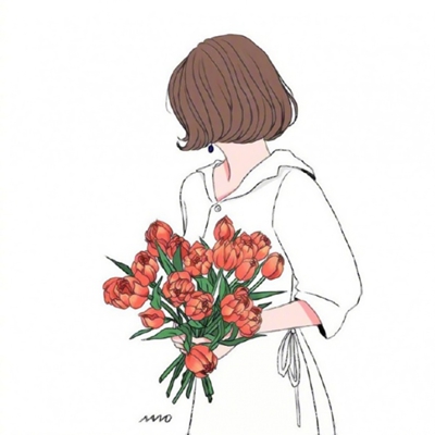 9张高清文艺风拿花动画女生头像 快来挑头像啦