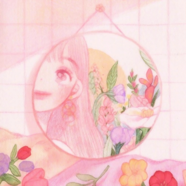 5张粉色可爱女生手绘头像，超清又好看