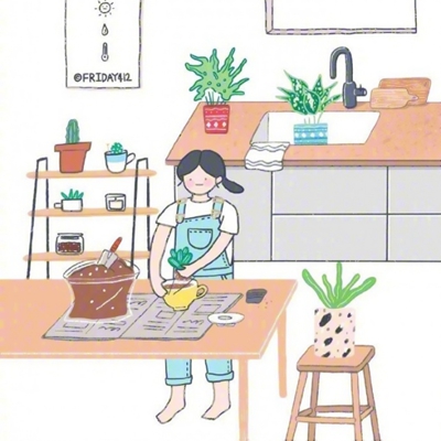 女生日常手绘插画头像合集 8张高清少女日常插画头像