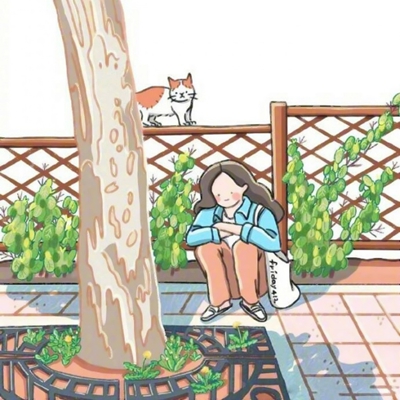 女生日常手绘插画头像合集 8张高清少女日常插画头像