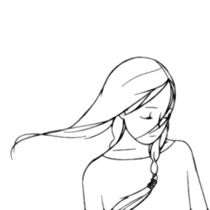 抖音热门可爱简笔画女生头像 共14张