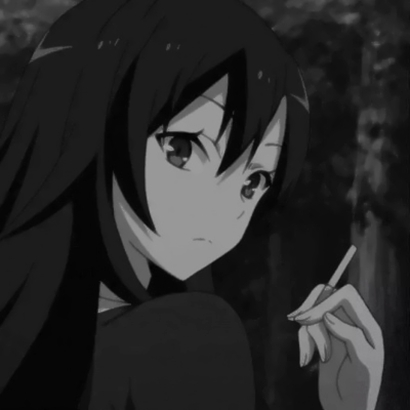 21张高清黑白丧系动漫女头像 自带伤感氛围感