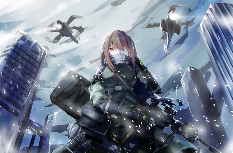 赛博都市里的黑发动漫少女壁纸合集