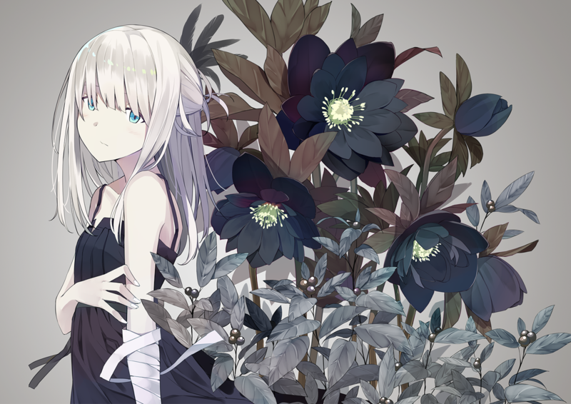 动漫少女与鲜花的绝美壁纸合集