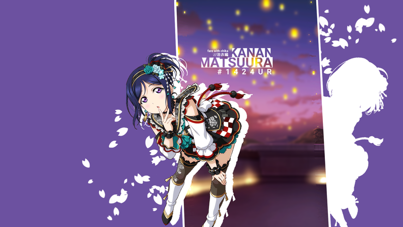 LoveLive!Sunshine!!松浦果南壁纸上新 二次元少女紫色背景壁纸