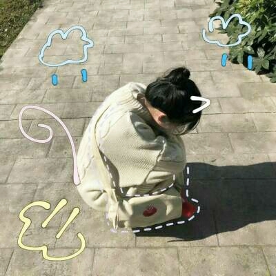 超火的带贴纸可爱女生头像合集 17张高清无水印