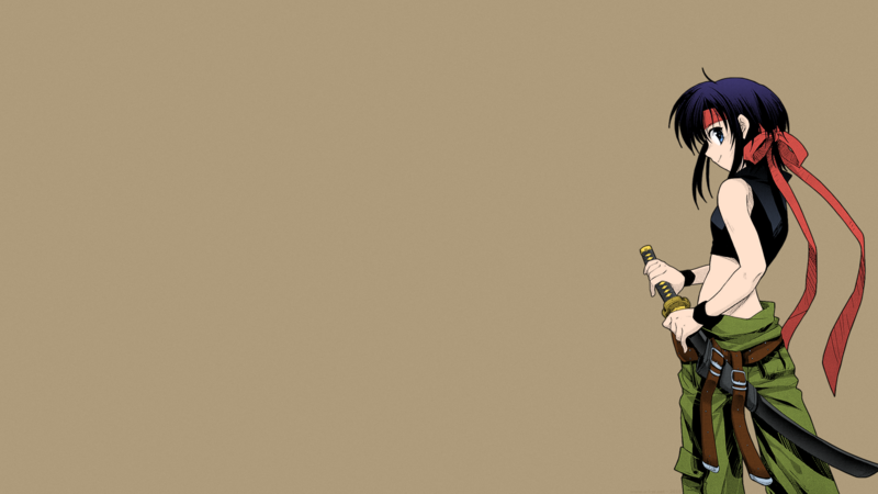 动漫短发蓝发酷妹壁纸