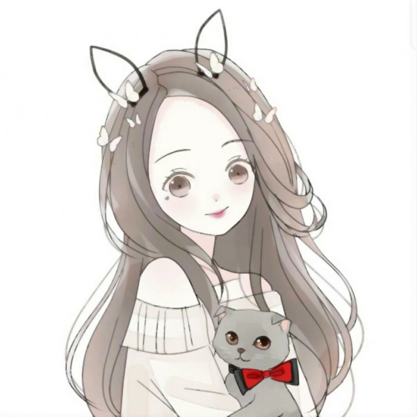 14张简约手绘卡通女生微信头像 高清好看直接用