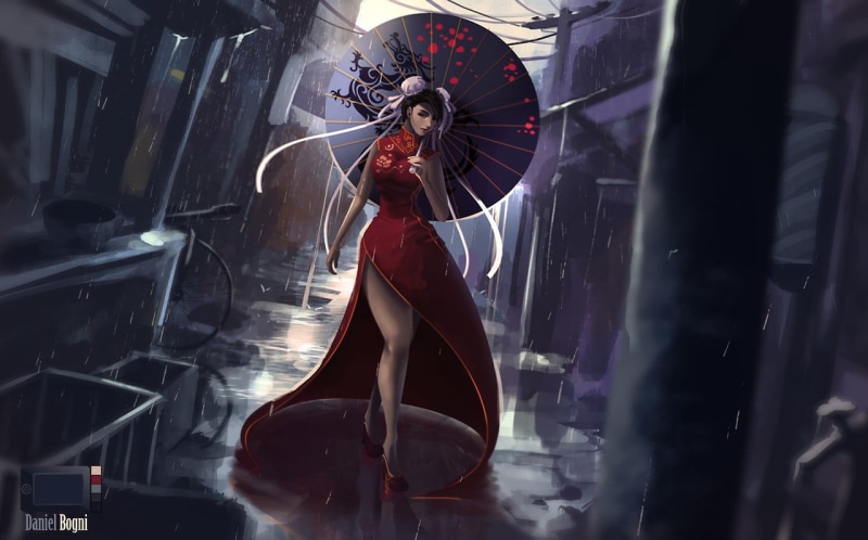 蹲在室内打街机的动漫少女壁纸！