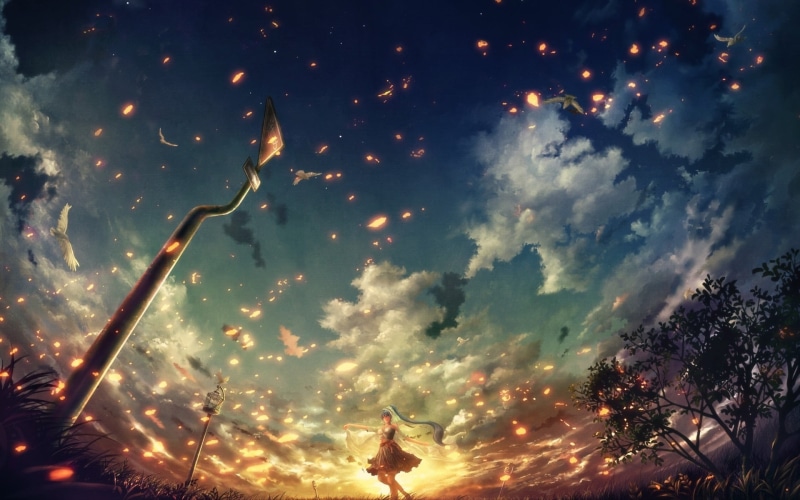 绝美的初音未来日落壁纸合集