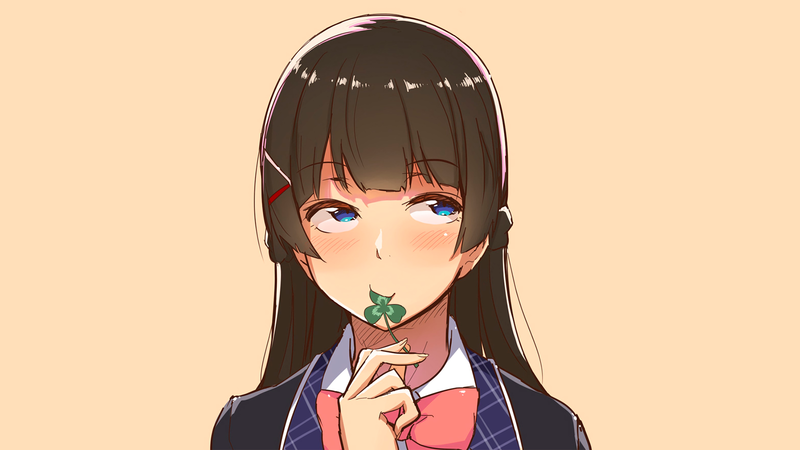 二次元壁纸合集：萌系少女极简风高清图