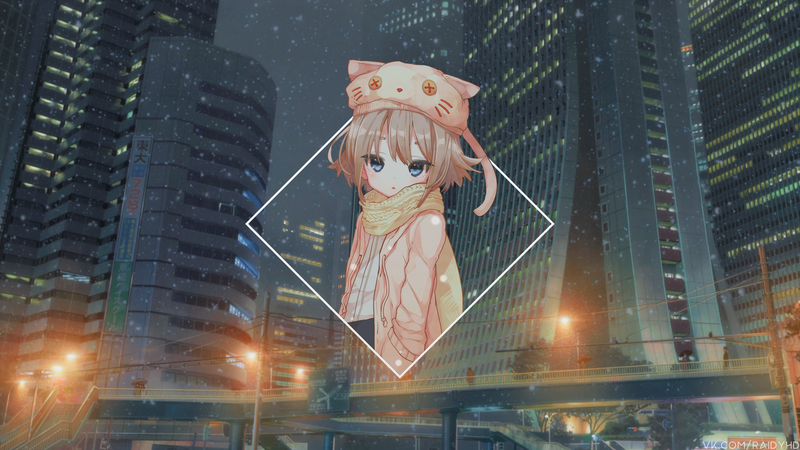 动漫女孩画中画高清壁纸