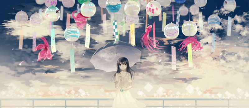 动漫少女撑伞壁纸合集