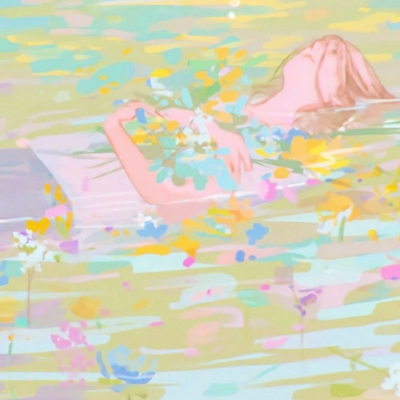 9张氛围感拉满的彩绘女生头像，仿佛置身梦境里