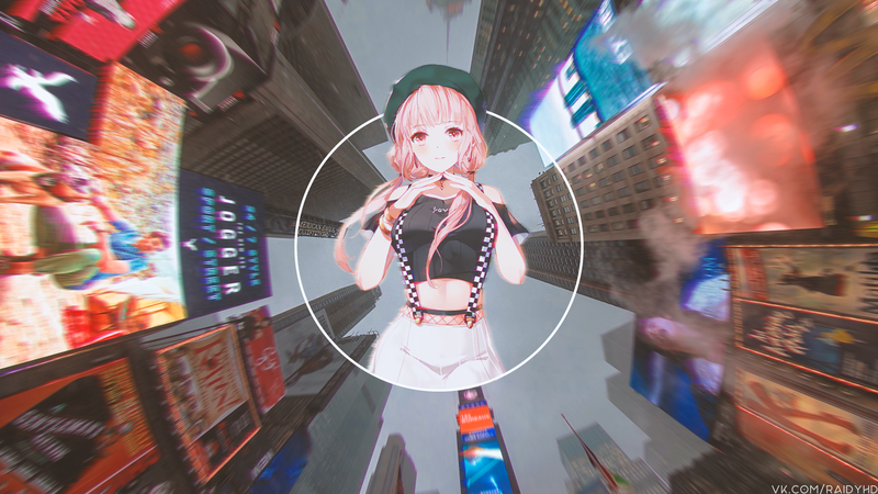 仰拍视角的动漫少女画中画壁纸