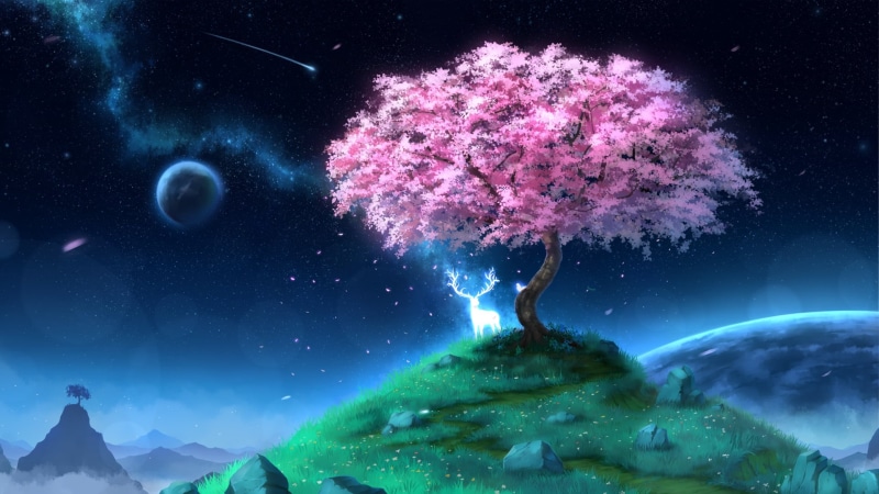 绝美动漫壁纸合集 流星星空下的梦幻场景