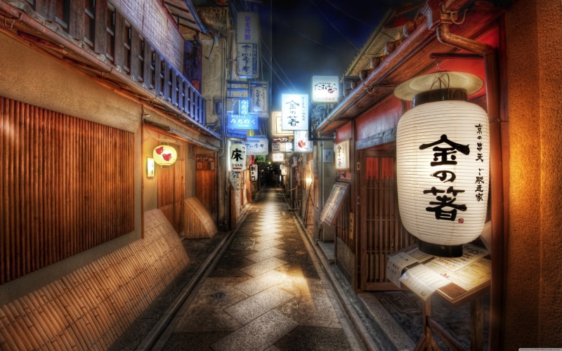 绝美动漫风日本夜间都市壁纸