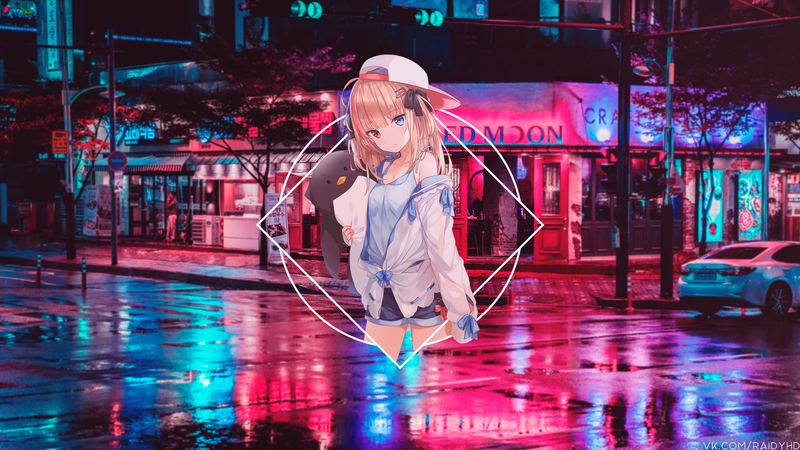 动漫美少女画中画异色瞳高清壁纸