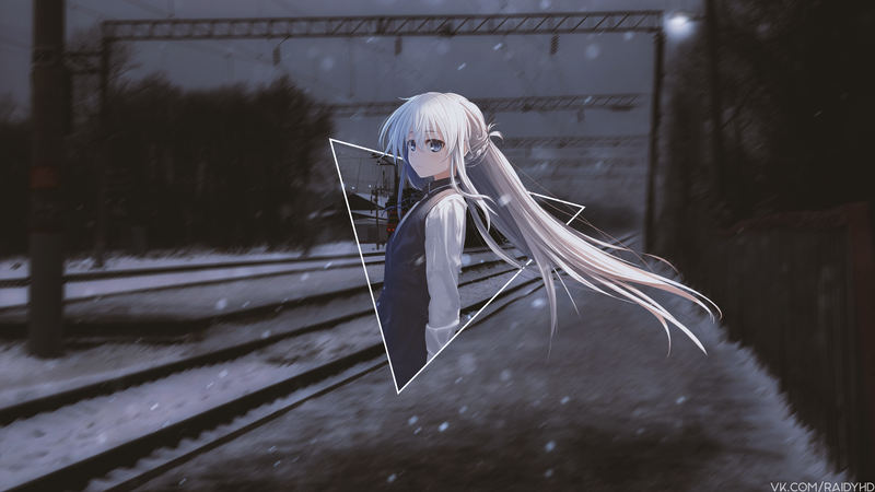 动漫少女 画中画高清壁纸