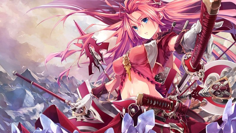 这款粉发美少女太刀壁纸太绝了