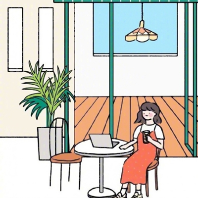 女生日常手绘插画头像合集 8张高清少女日常插画头像