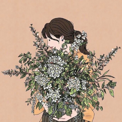9张高清文艺风拿花动画女生头像 快来挑头像啦