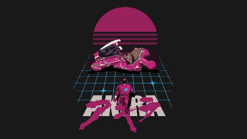 1080P高清霓虹风阿基拉壁纸 主角金田正太郎摩托登场