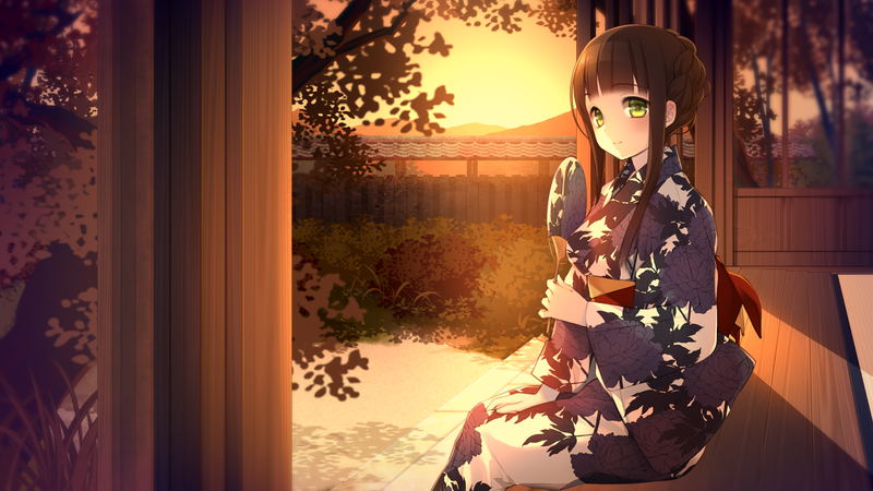 多款动漫少女和服夕阳壁纸合集