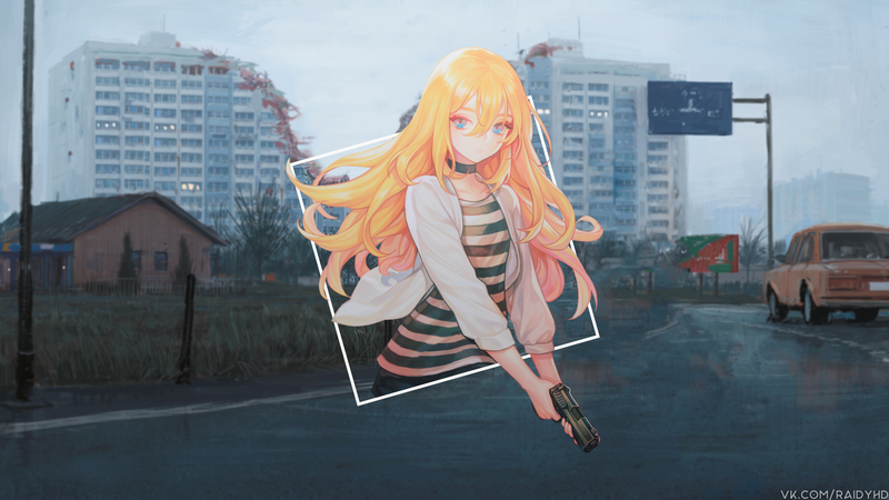 二次元少女 动漫 画中画高清壁纸