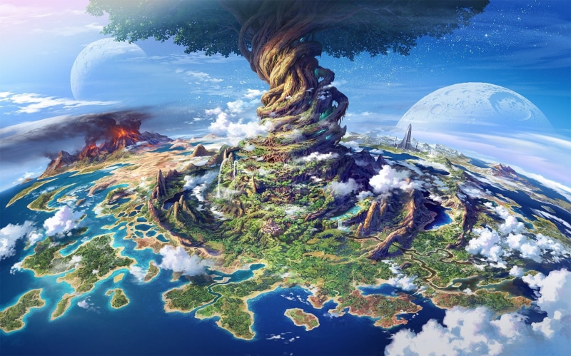720P画质《世界树迷宫》动漫RPG壁纸合集 超治愈奇幻冒险场景