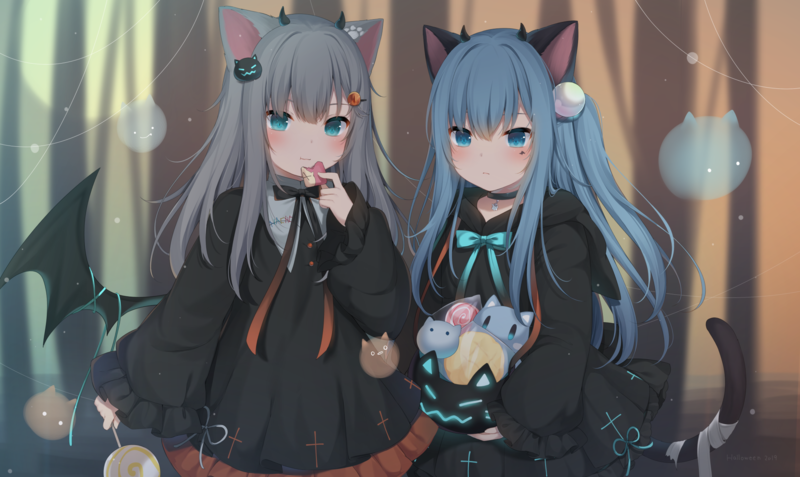 二次元少女手绘肖像壁纸