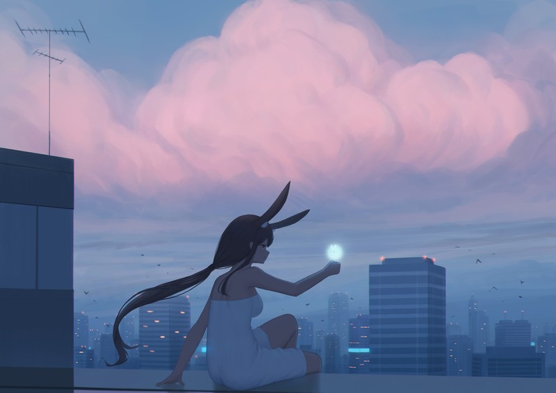 绝了！这波动漫少女城市壁纸合集直接戳中审美点