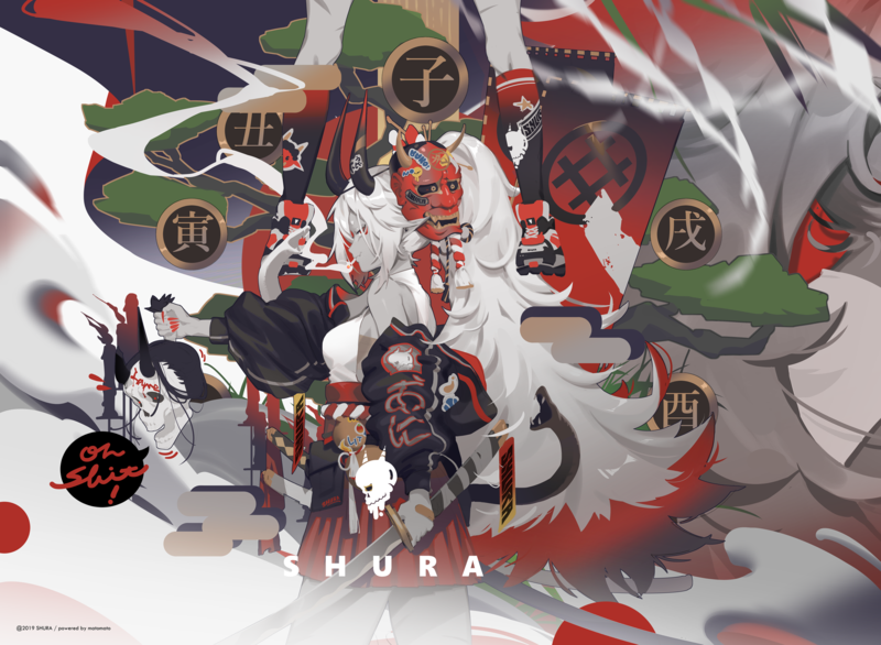 超飒二次元少女持刀戴面具壁纸合集