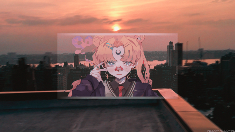 美少女战士月野兔 画中画夕阳壁纸