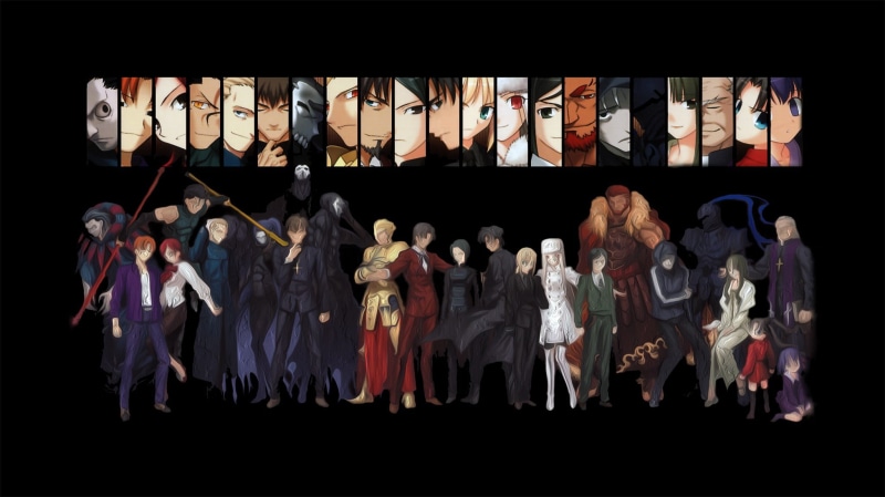 《Fate/Zero》角色群像壁纸 黑夜里的二次元少女陈列