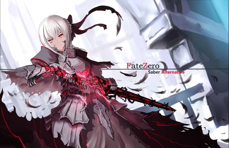 Helltaker路西法720P手机壁纸 银发恶魔少女简约背景