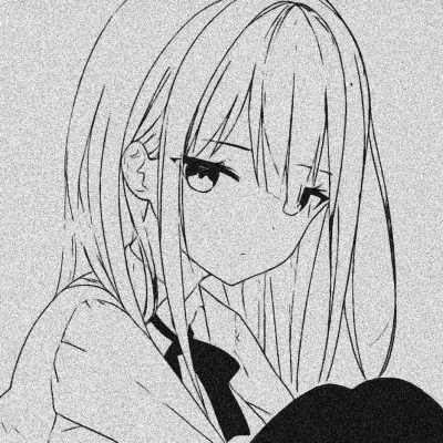 女生黑白卡通头像合集 共11张