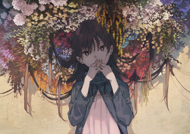 黑发少女与花草动漫壁纸合辑