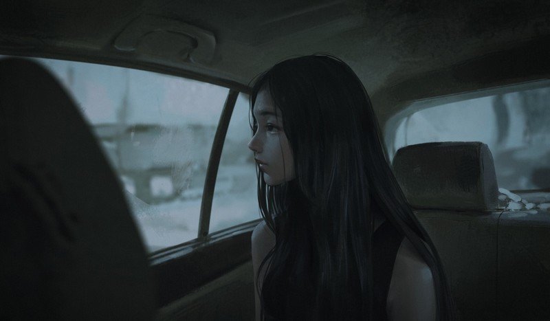 画师Rui Li创作的车内少女动漫壁纸合集