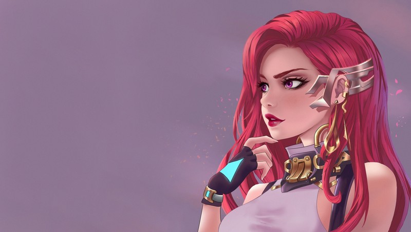 动漫少女壁纸合集 紫调极简背景高清图