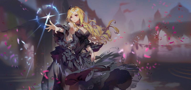 魔法风二次元壁纸！金发黑衣少女氛围感拉满
