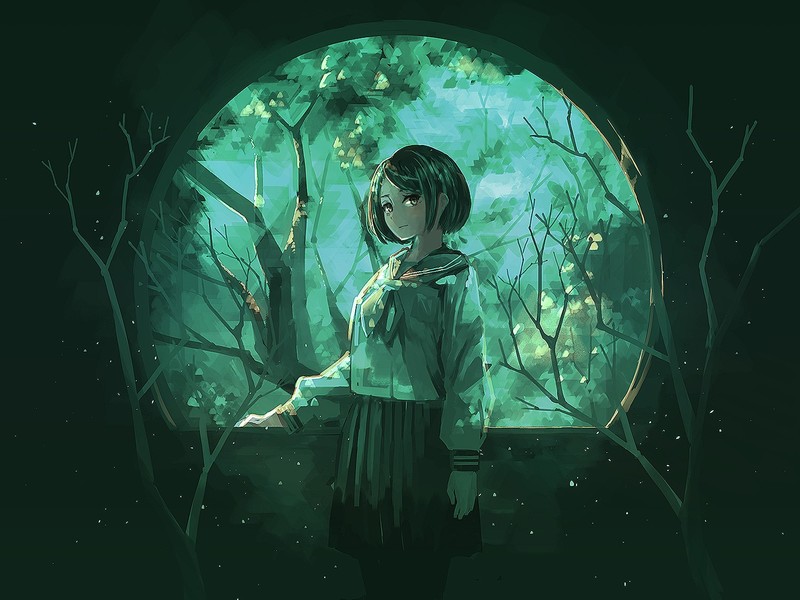 制服动漫少女高清壁纸