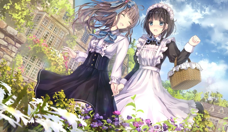 黑发女仆少女花园壁纸合集